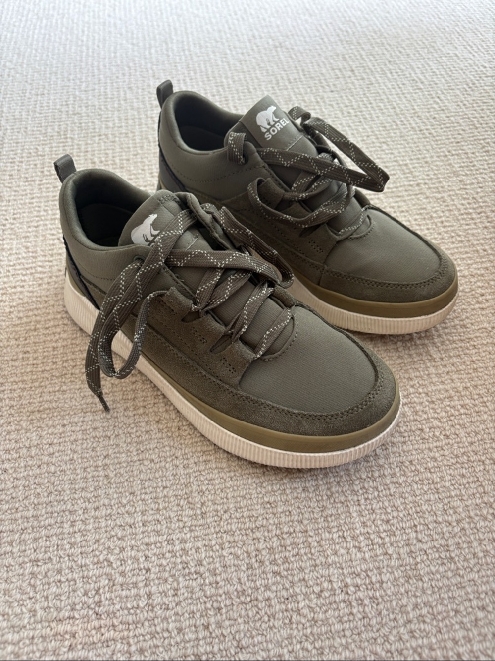 Sorel Women's Out N About Low Waterproof Sneaker - Olive Green 7.5